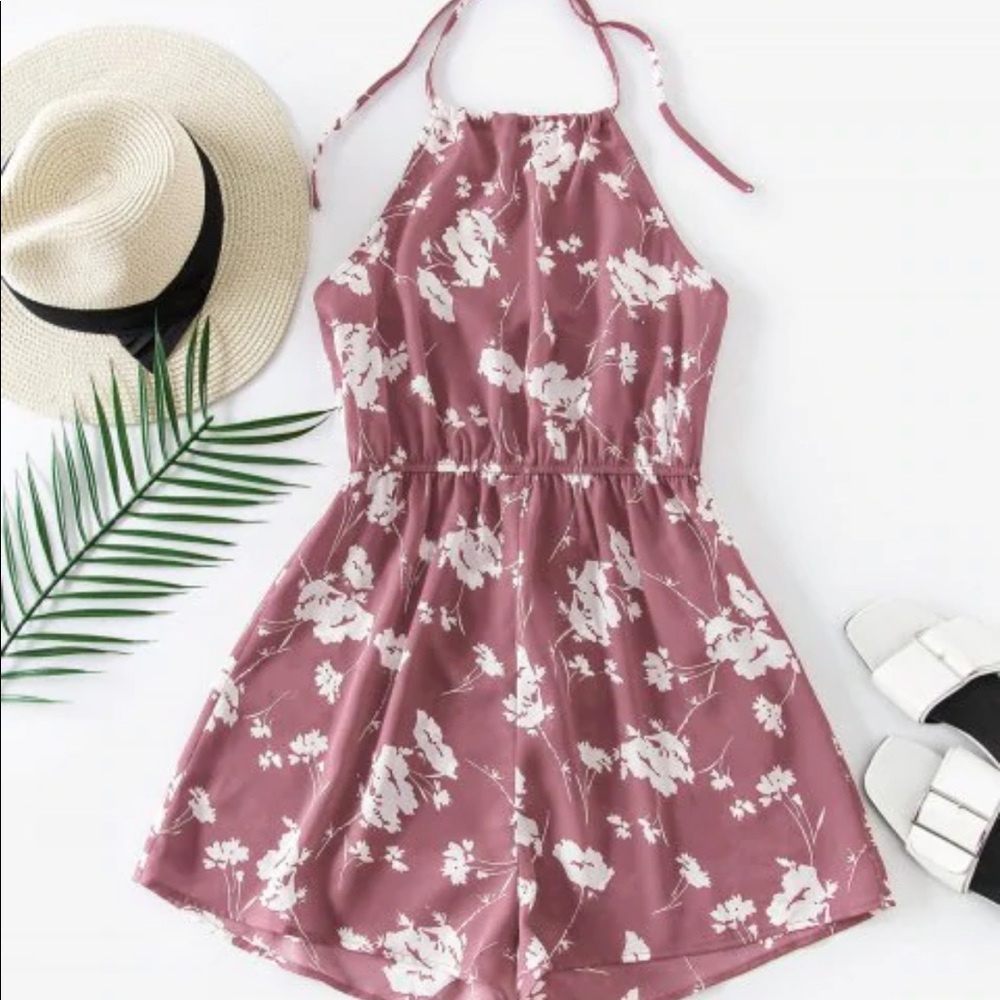 Backless Halter Romper